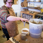 Victoria Claire Dawes at work in her studio at Yorkshire Art Space’ Persistence Works in Sheffield 2017